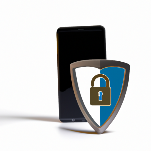 A lock with a shield symbol on it beside a smartphone displaying a secure lock notification