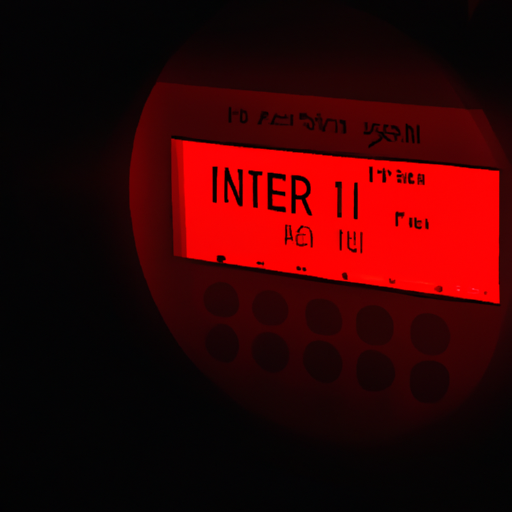 A red led light illuminated on an irrigation controller with error visible on the display