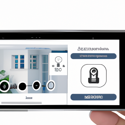 A smartphone displaying a home automation app with security camera controls