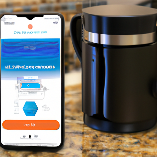 A smartphone showing the alexa app with the coffee maker device connected