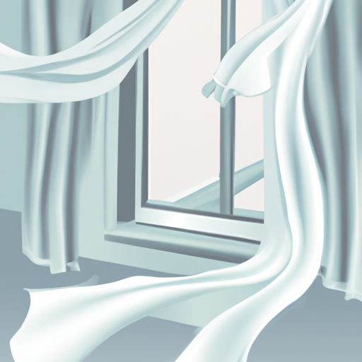 An open window with sheer curtains blowing in the breeze symbolizing mental clarity